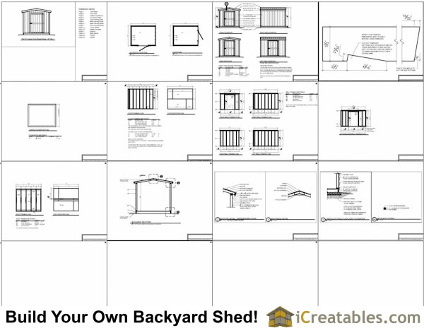 8x10 Short Shed Plans | iCreatables.com